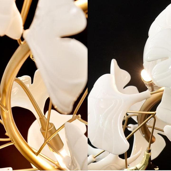 Porcelain Linear Gold Chandelier