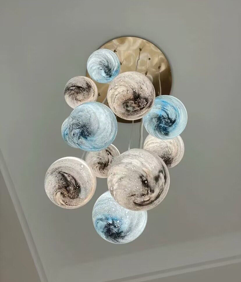 2023 New Nordic Planet Creative Long Pendant Chandelier For Staircase/Foyer/High-ceiling Hallway