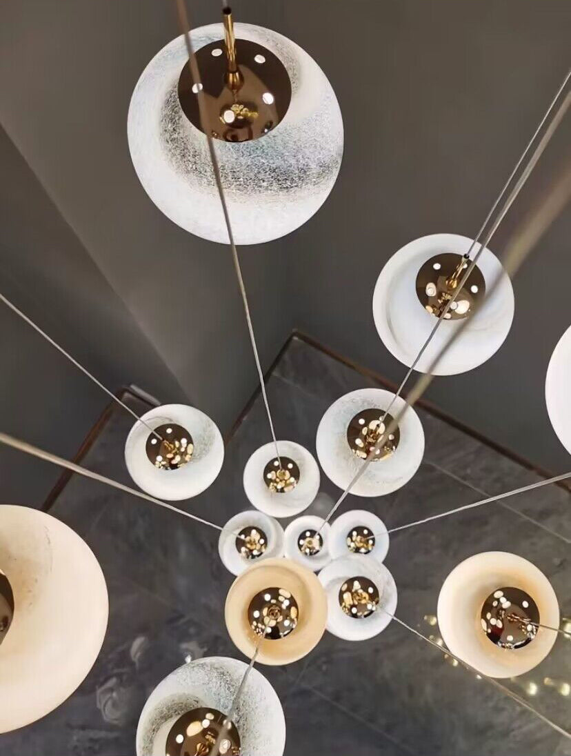 2023 New Nordic Planet Creative Long Pendant Chandelier For Staircase/Foyer/High-ceiling Hallway