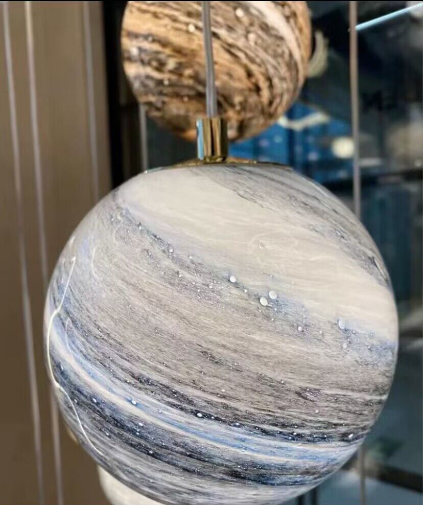 2023 New Nordic Planet Creative Long Pendant Chandelier For Staircase/Foyer/High-ceiling Hallway