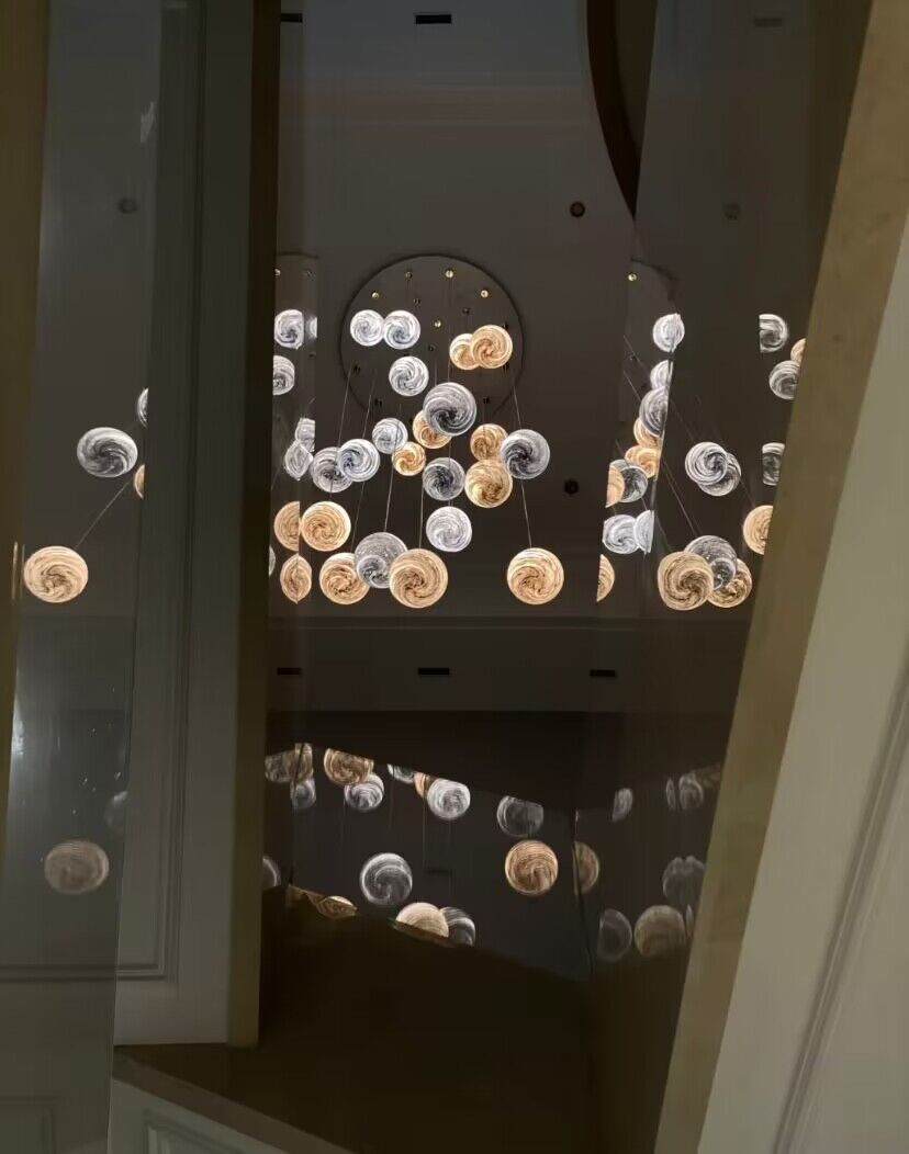 2023 New Nordic Planet Creative Long Pendant Chandelier For Staircase/Foyer/High-ceiling Hallway