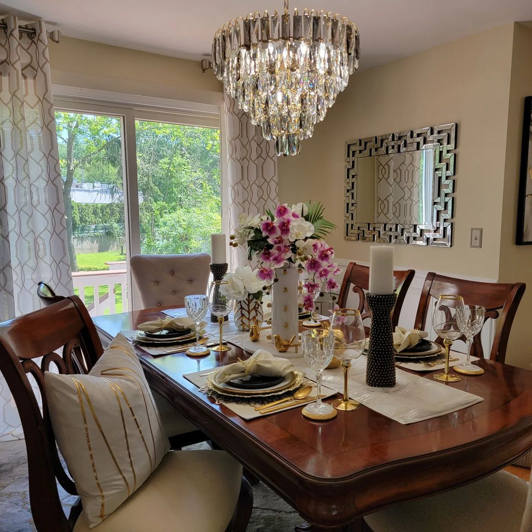 Modern Light Luxury Tiered Crystal Pendant Chandelier for Living/Dining Room/Bedroom