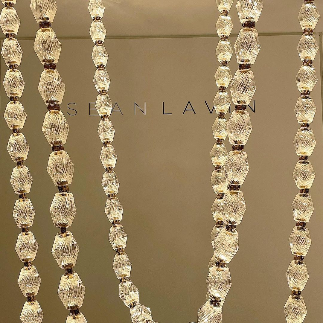 Creative Glass Pearl Necklace Pendnat Chandelier for Living/Dining Room/Staircase