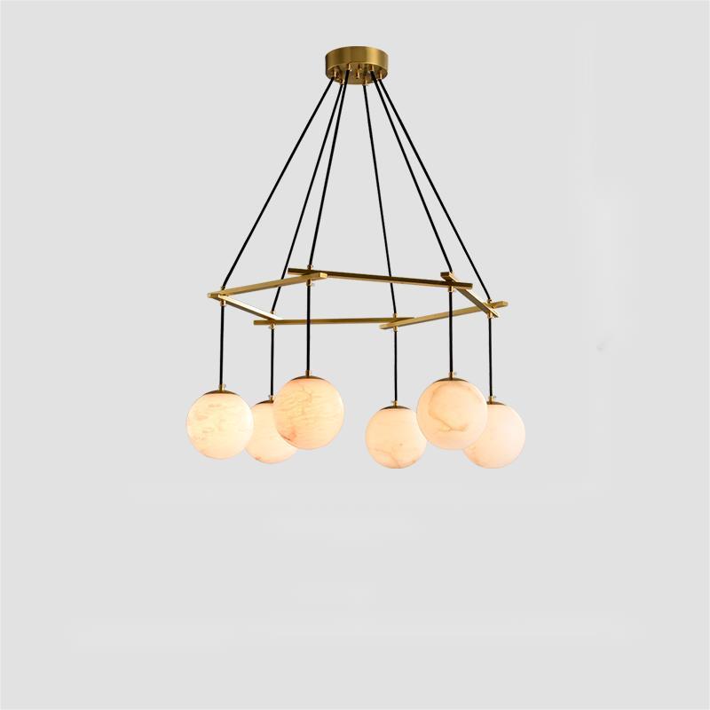 Alabaster Modern Structural Ball Chandelier