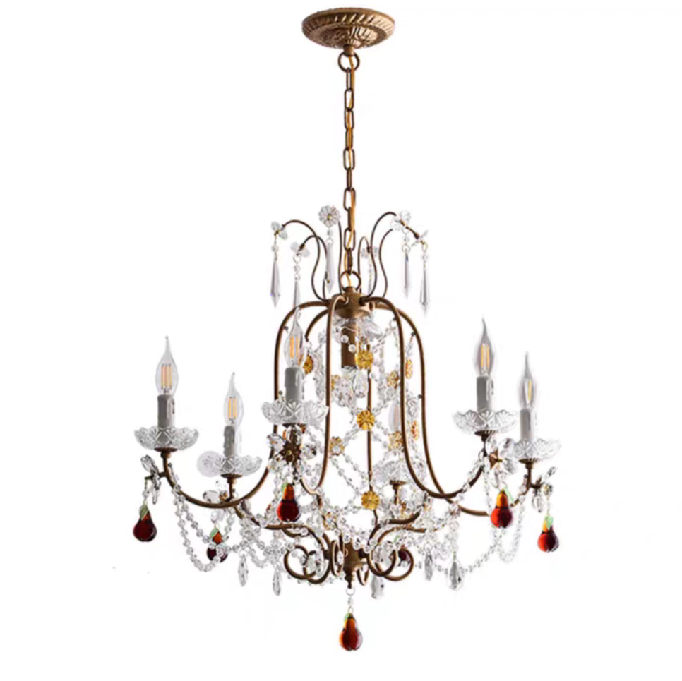 Majestic Splendor: Ornate French Antique Crystal Ceiling Chandelier