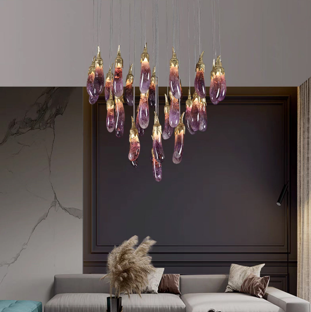 Fashionable and Beautiful Eggplant-shaped Crystal Chandelier