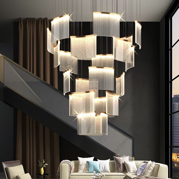 large modern Tile chandeliers for high ceilings