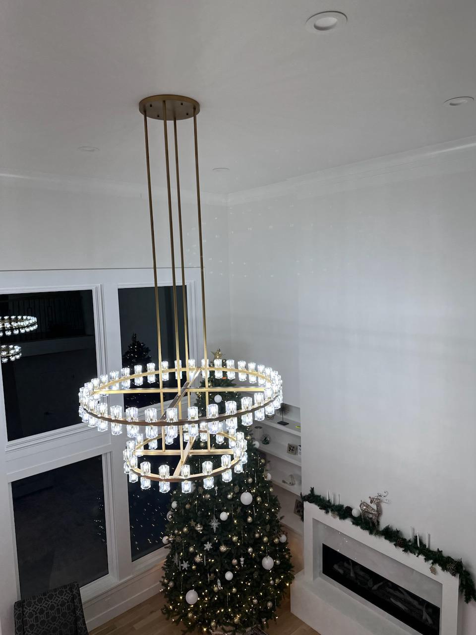 Avelon Crystal 2-Tier Round Chandelier 60"