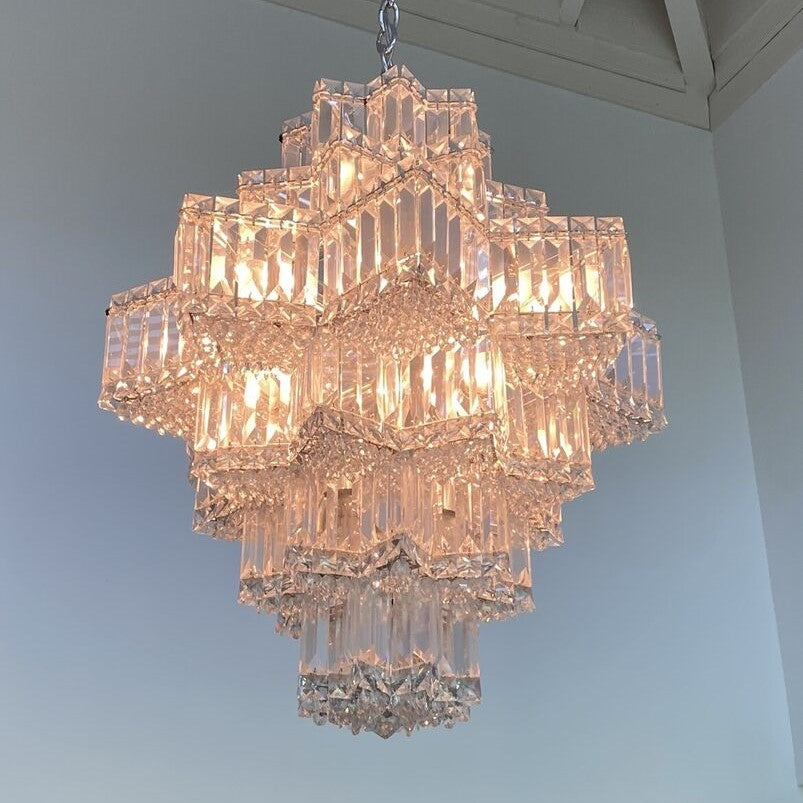 Fashion Star Shaped Chandelier Crystal Ceiling Light Fixture For Small Living Room/ Bedroom