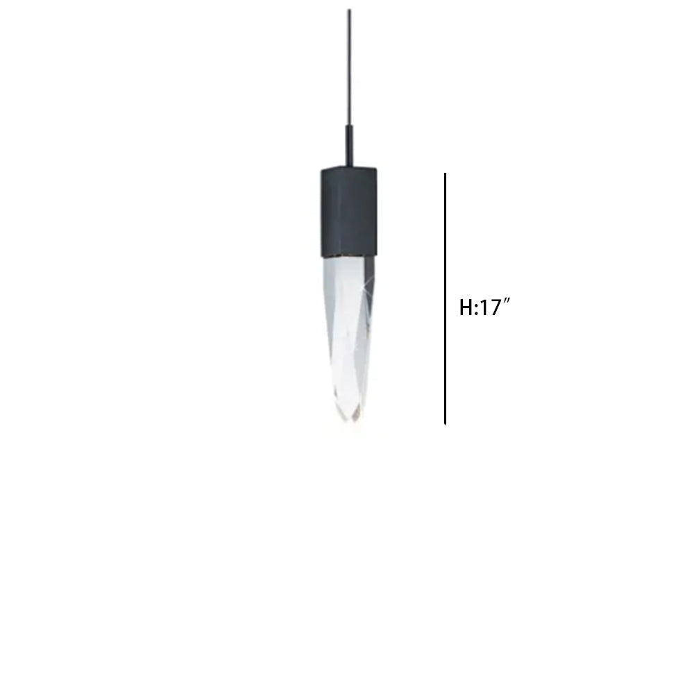 Modern Light Luxury Round/Rectangle Ceiling Pendant Light in Black Finish for Kitchen Island/ Staircase/Living Room