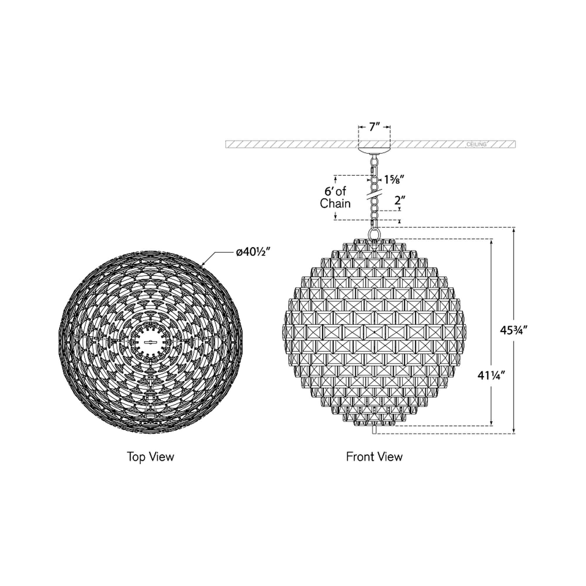 Modern Light Luxury Sphere Crystal Chandelier