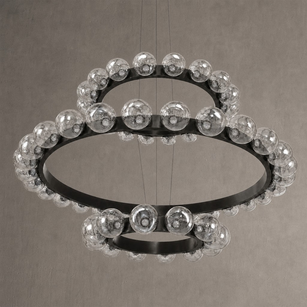 Ellison Bubbles 3-Tier Nested Glass Chandelier