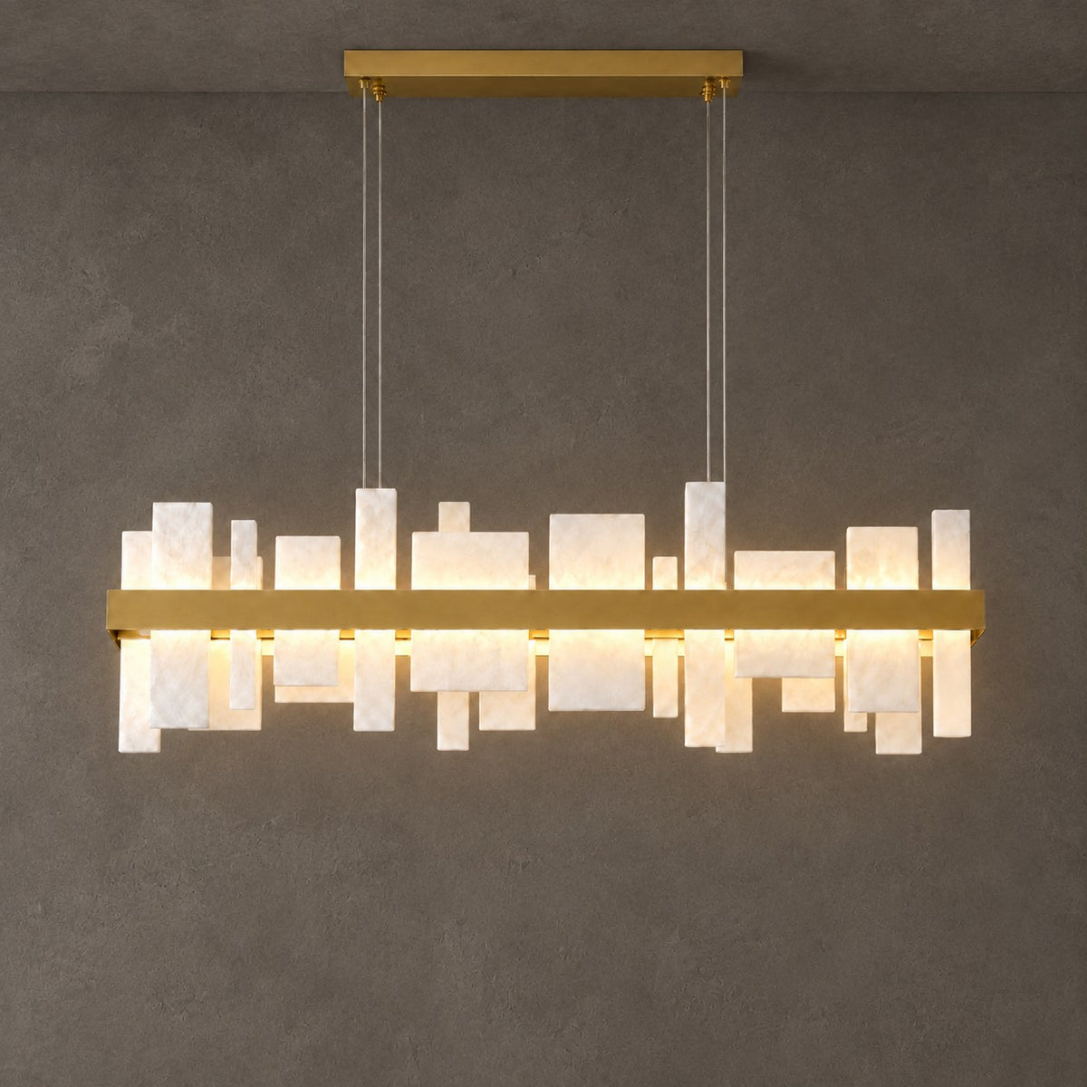 Linear Alabaster Dining Chandelier