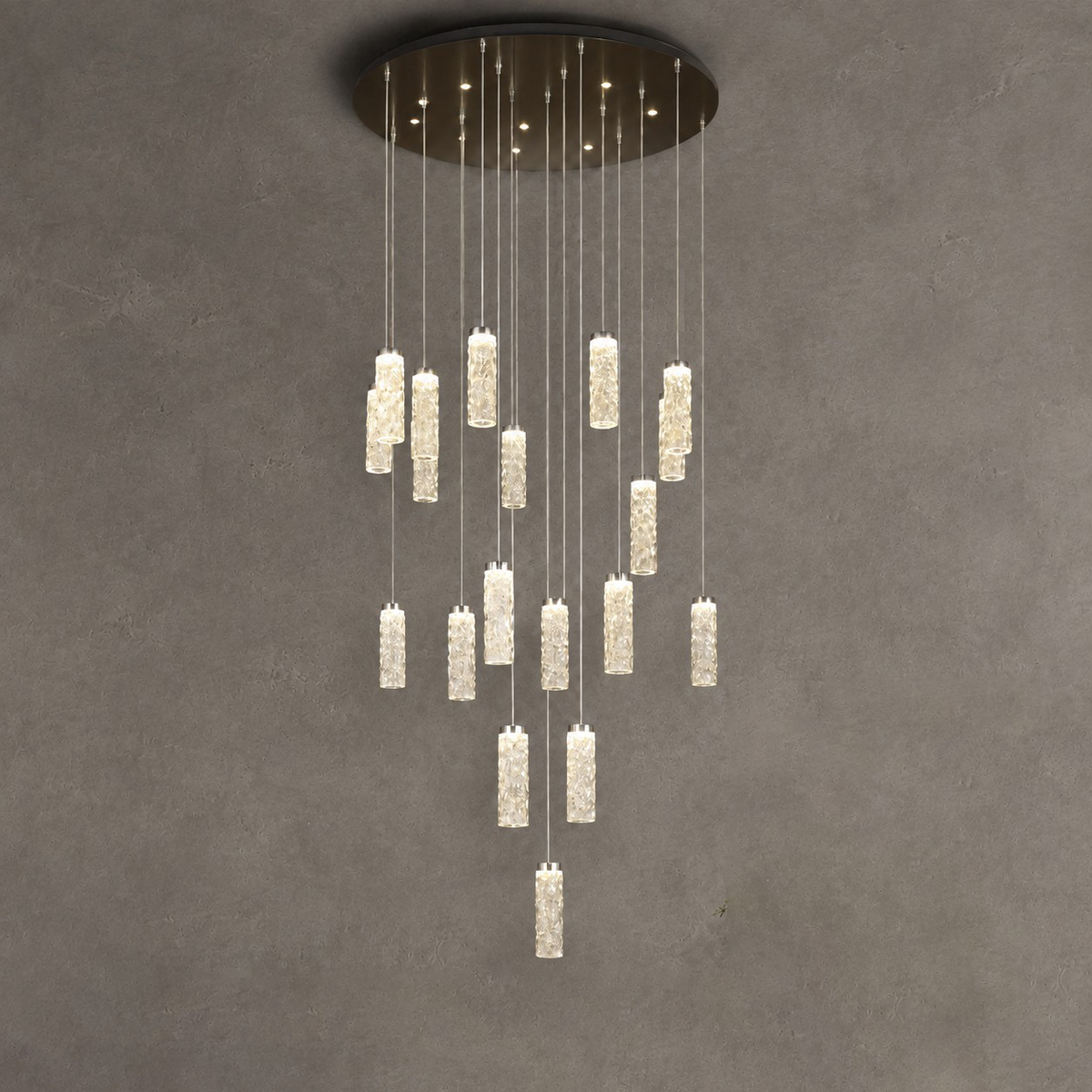 Bamboo Zen Modern Multi-Tier Cluster Chandelier
