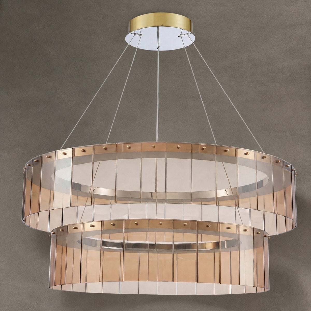 Dalton Glass Tiered Chandelier 39"