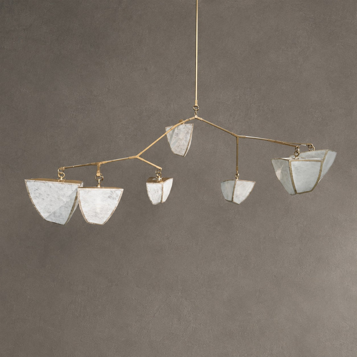 Modern Silk-Textured Frosted Acrylic Branch Chandelier