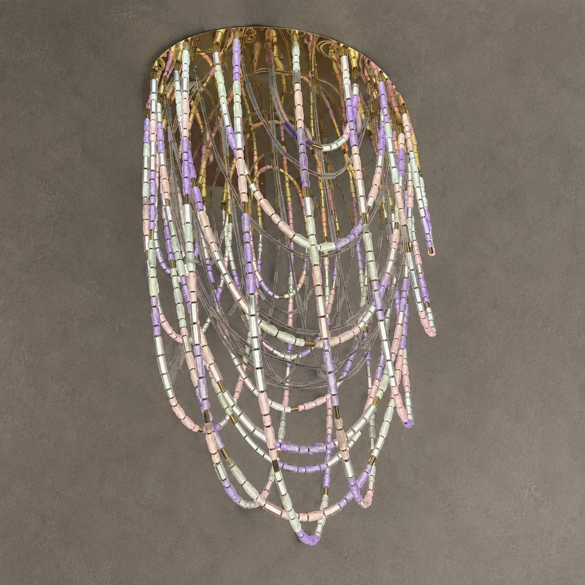 Luxury Artistic Dreamy Pastel Blended Crystal Tube Chain Chandelier for Villa/Lobby/Foyer