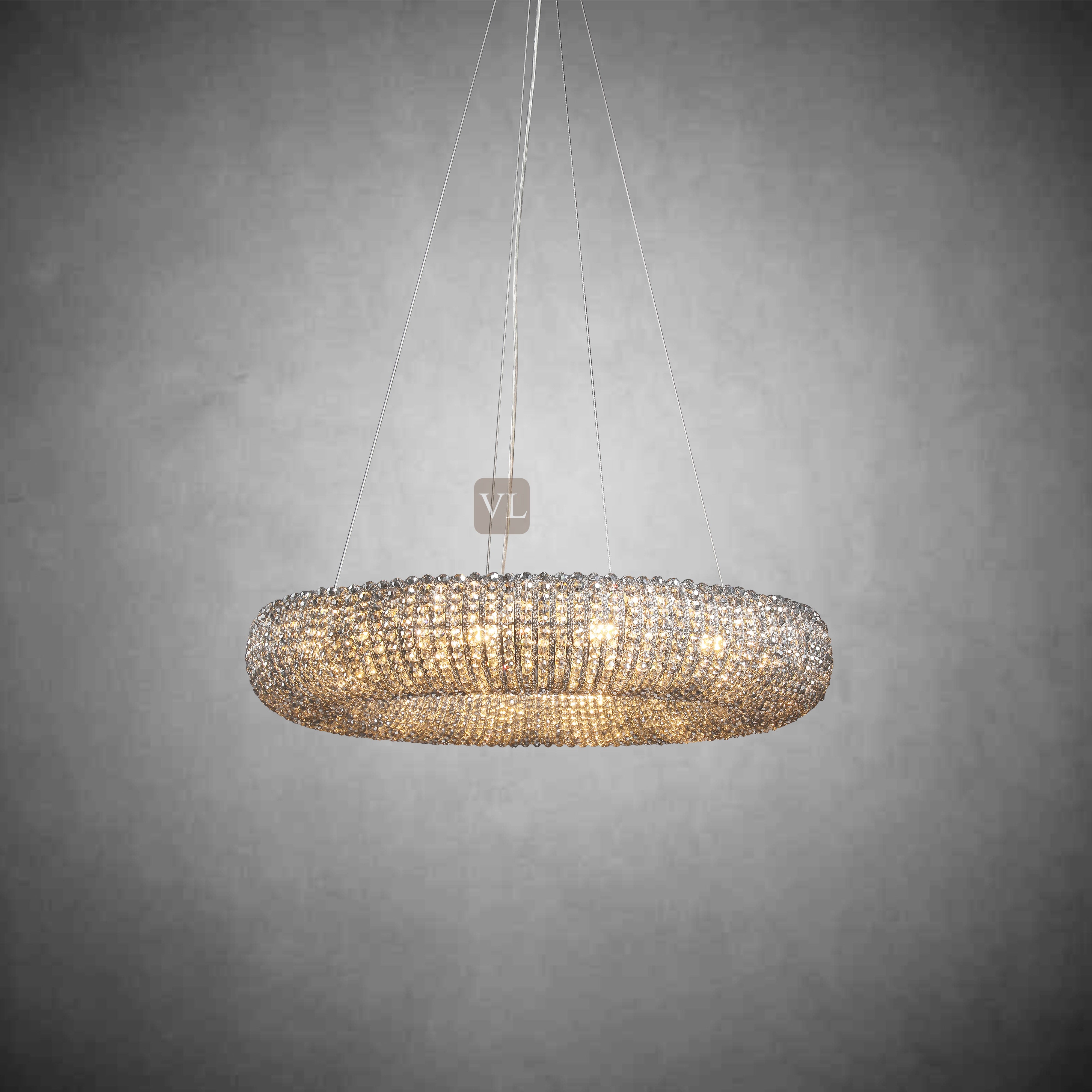 Canelure Crystal Round Chandelier