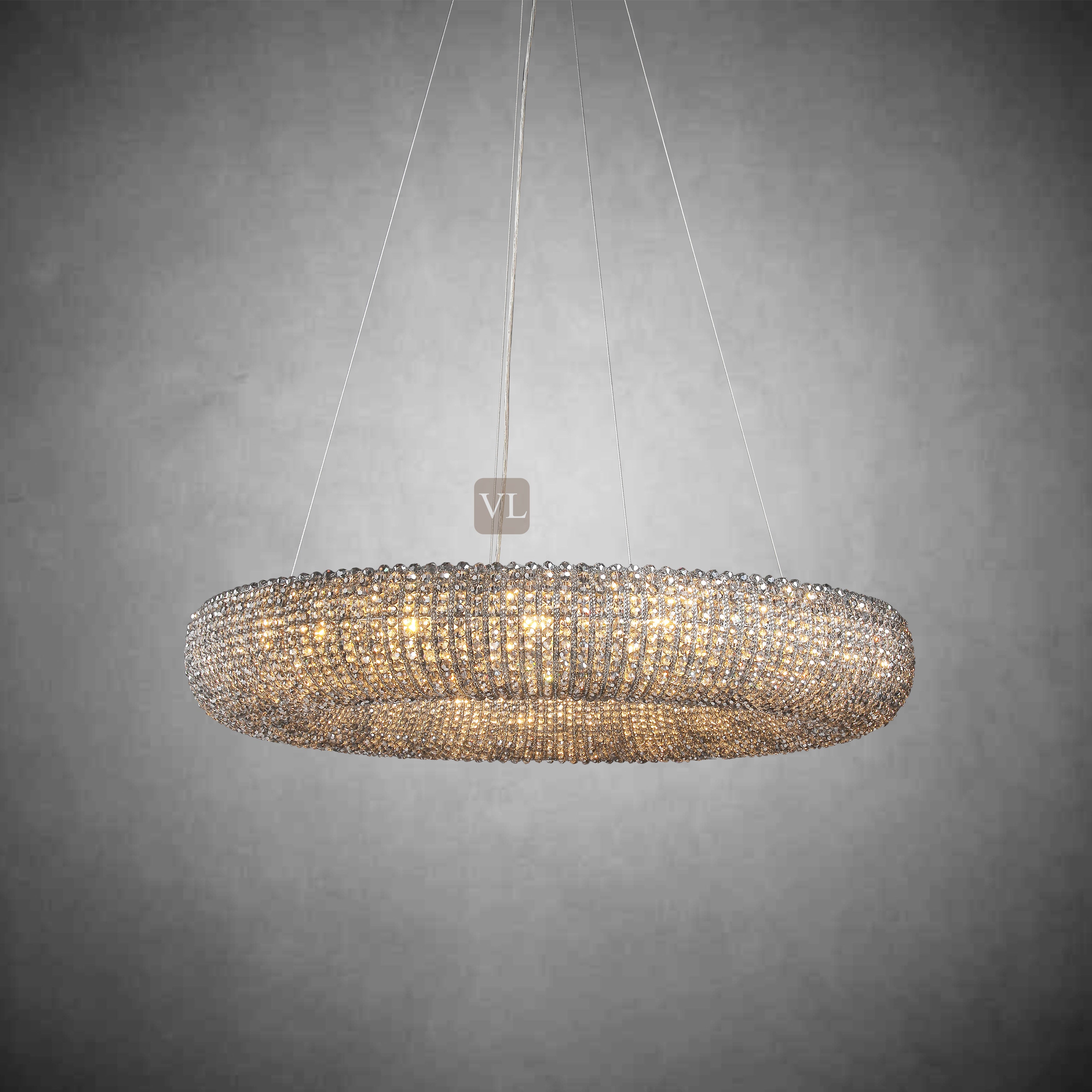 Canelure Crystal Round Chandelier