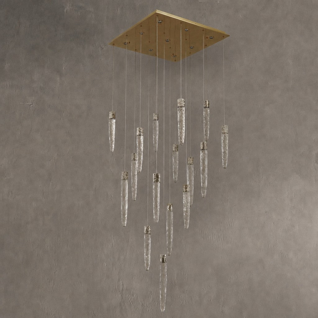 Halsey Icicle Crystal Glass Square Chandelier 31.5"