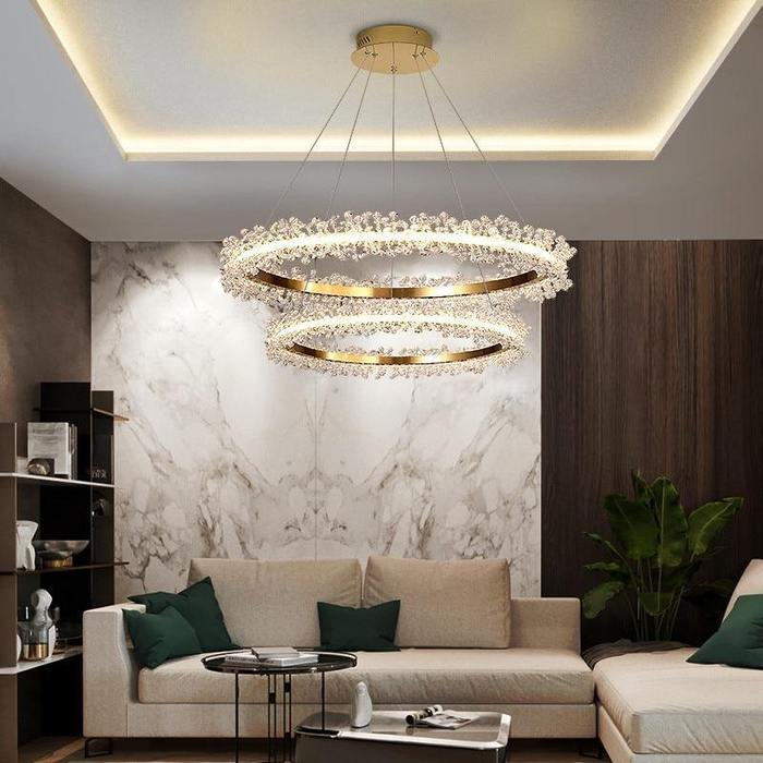 Doris Double Ring Crystal Chandelier