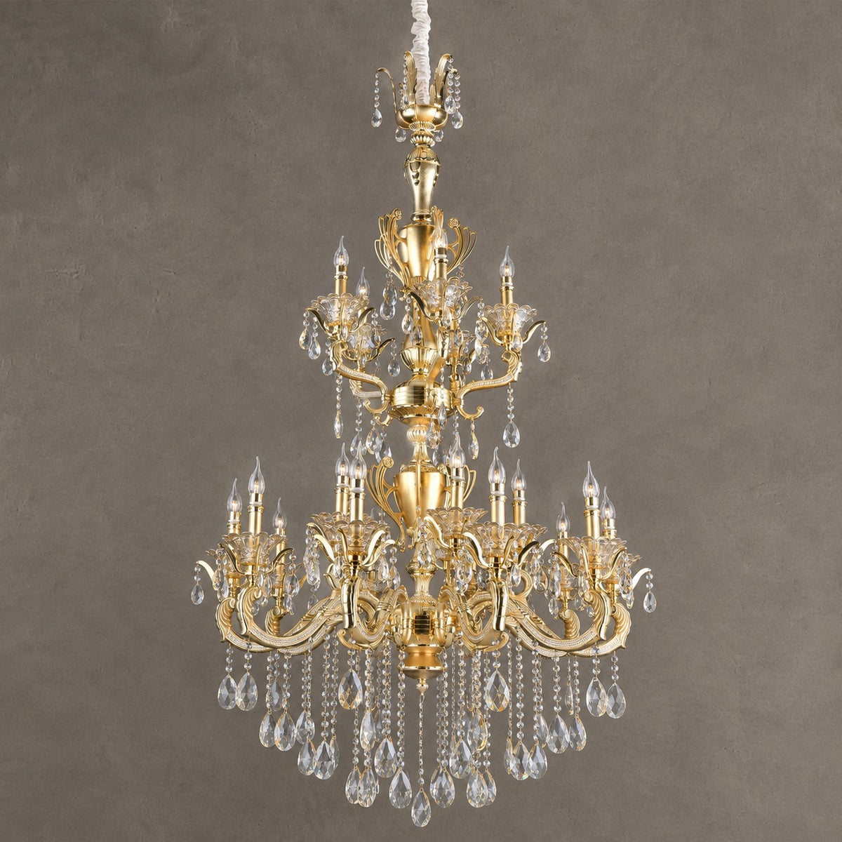 Royal Baroque Revival Vintage Chandelier Series with Waterfall Crystal