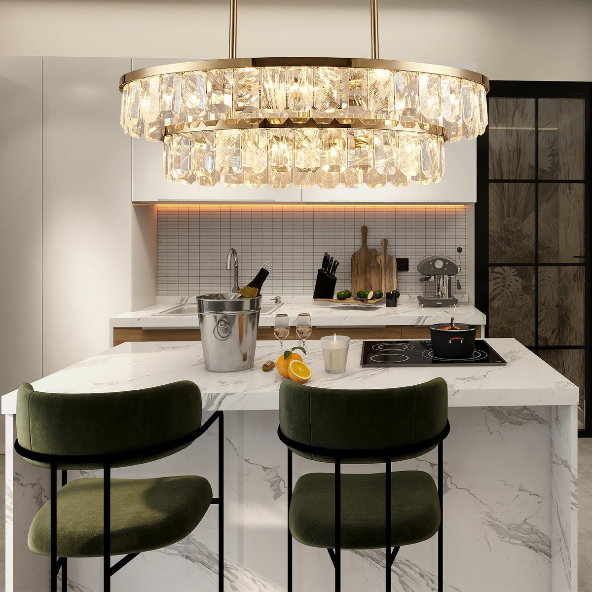 Selene Linear Crystal Chandelier