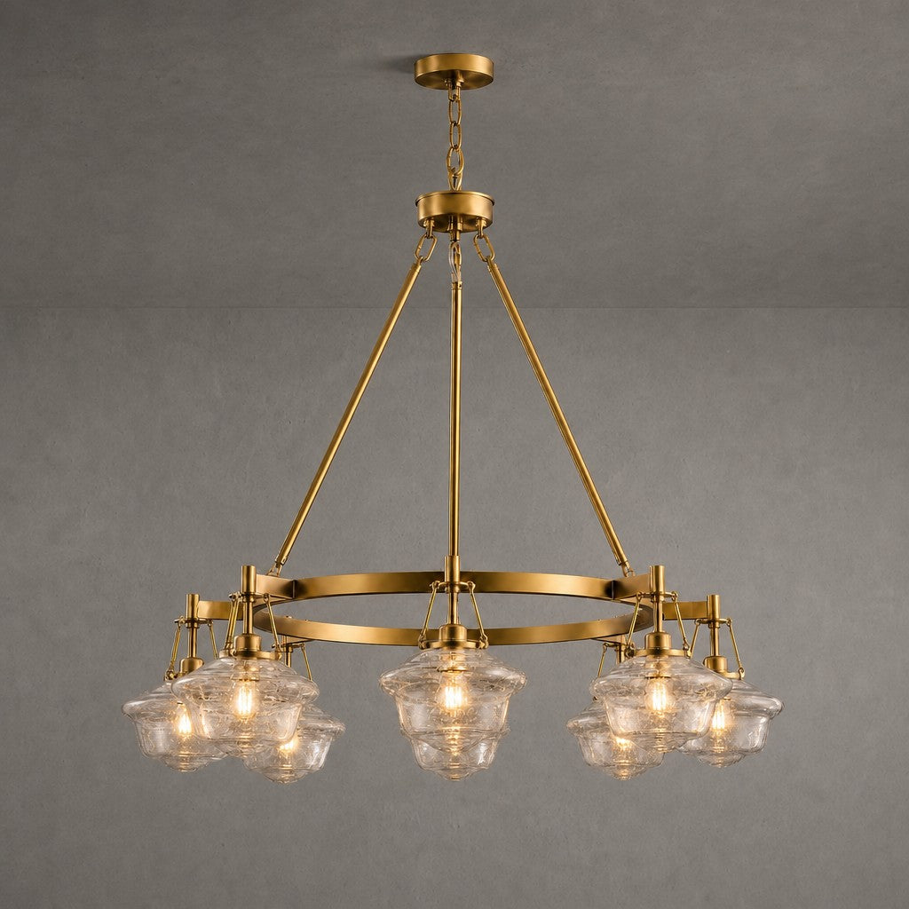 Bubble Glass 8-Light Round Pendant D1000