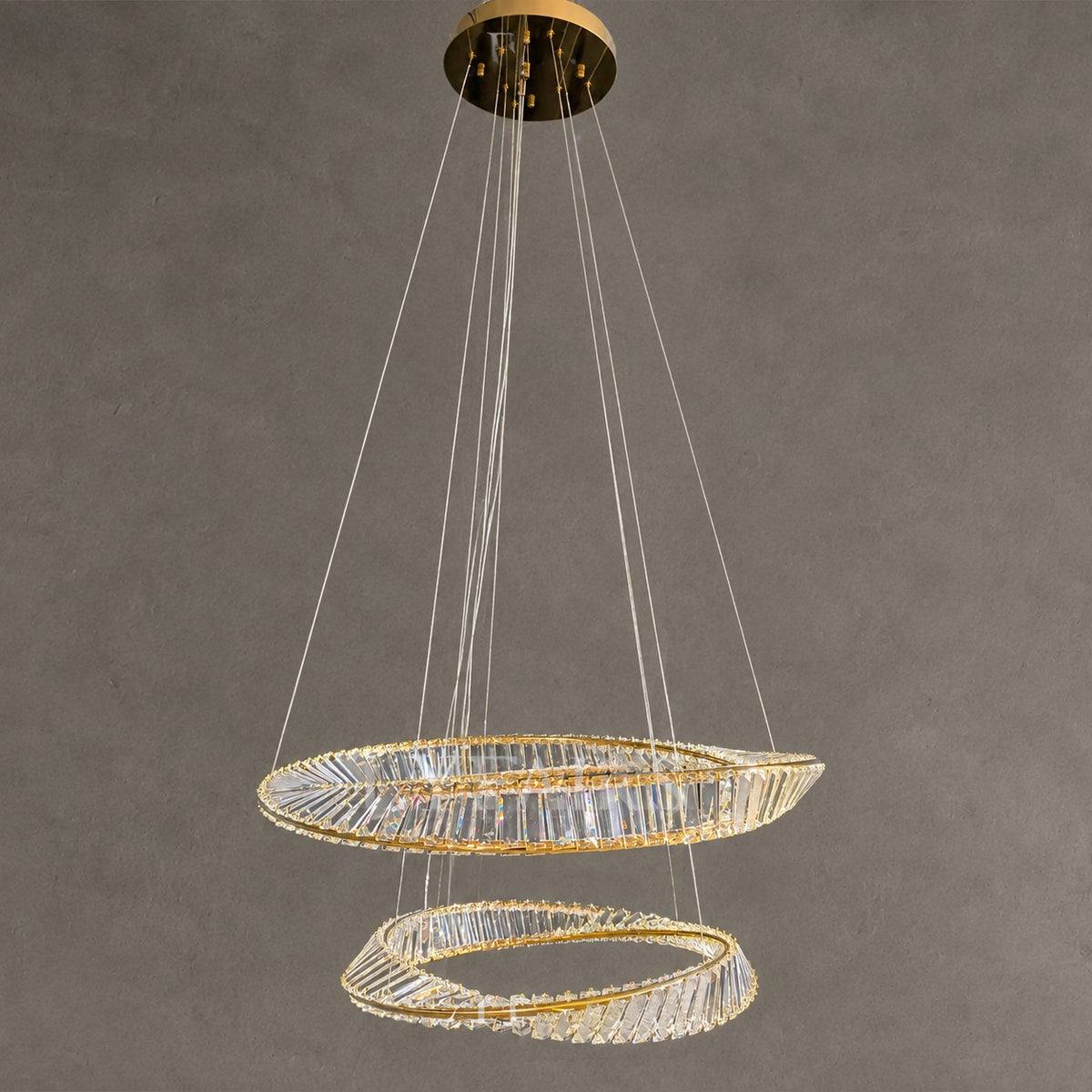 1/2/3-Ring Crystal Chandelier for Luxury Living/ Dining Room/Bedroom
