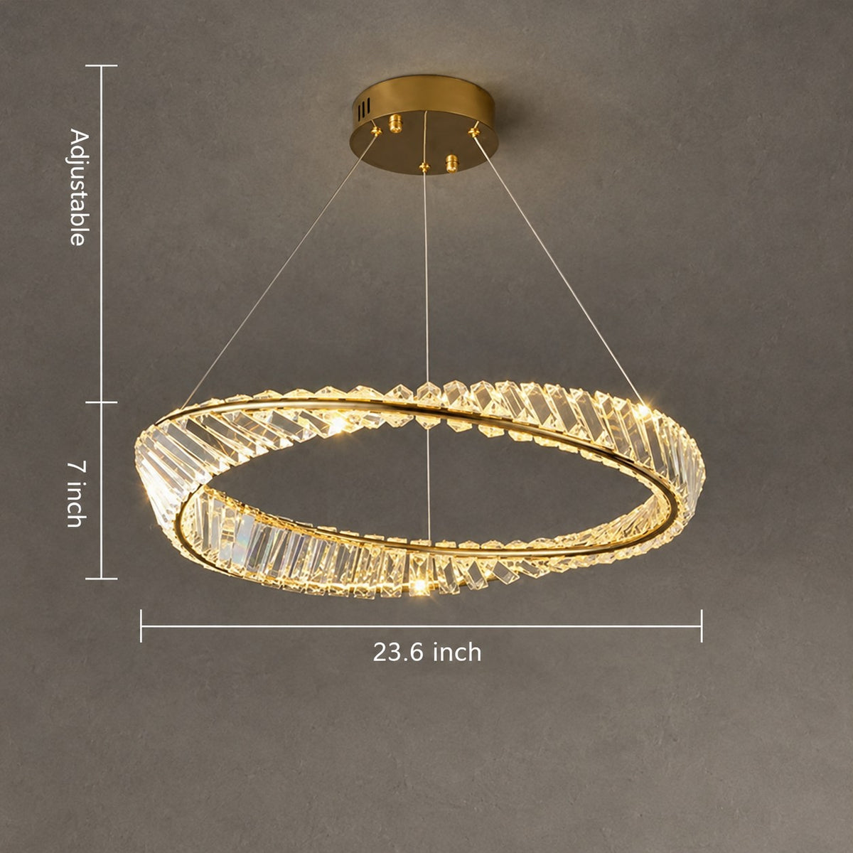 1/2/3-Ring Crystal Chandelier for Luxury Living/ Dining Room/Bedroom