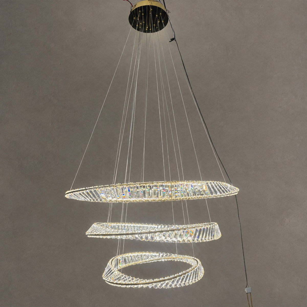 1/2/3-Ring Crystal Chandelier for Luxury Living/ Dining Room/Bedroom