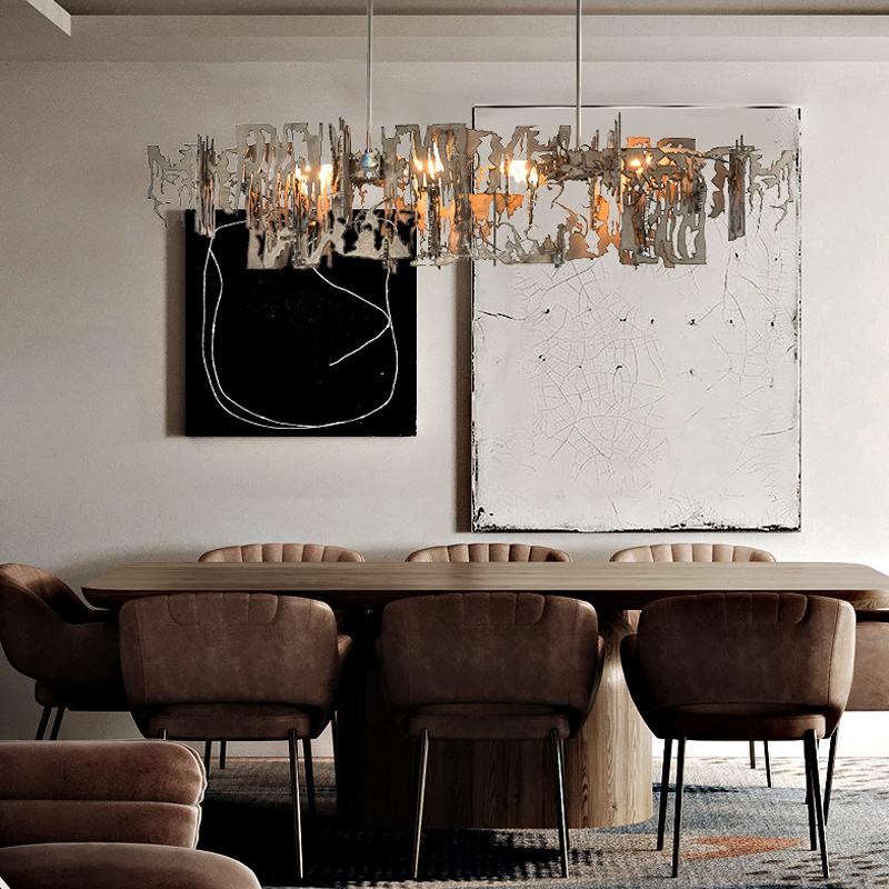 Simple Artistic Metal Dining Table Chandelier