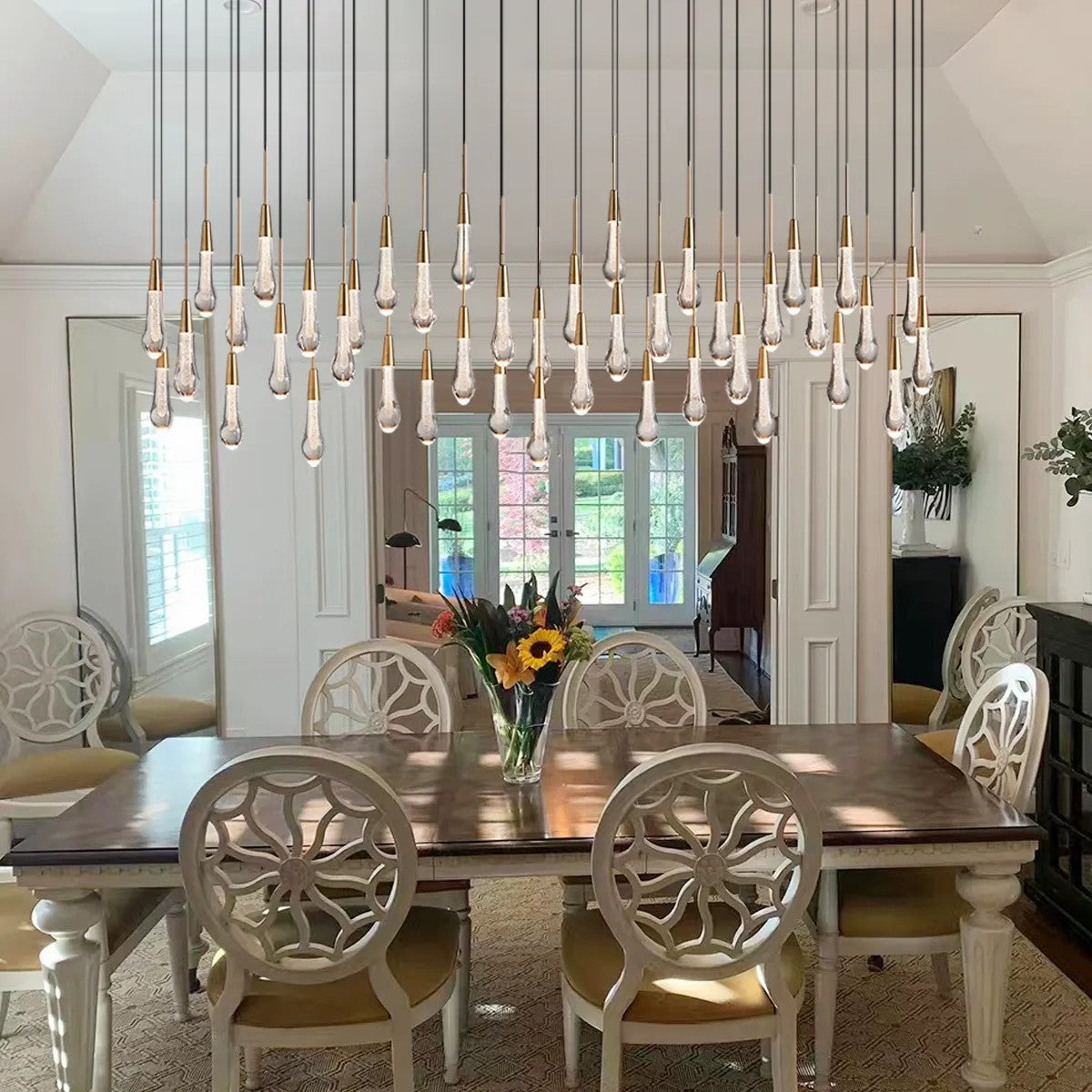 Soltaire Glass Linear Chandelier 87"