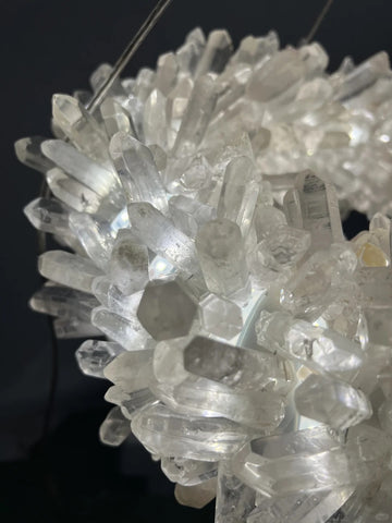 47'' Oval Modern Clear Geode Quartz Crystal Chandelier for Dining Room