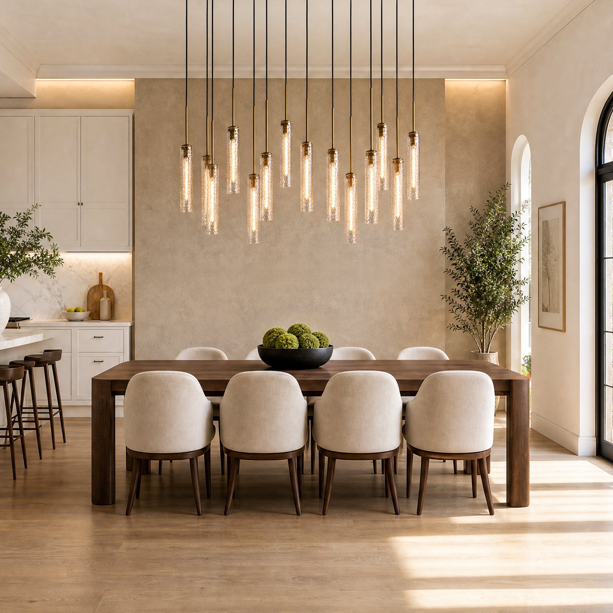 Colleena Linear Fluted Glass Chandelier