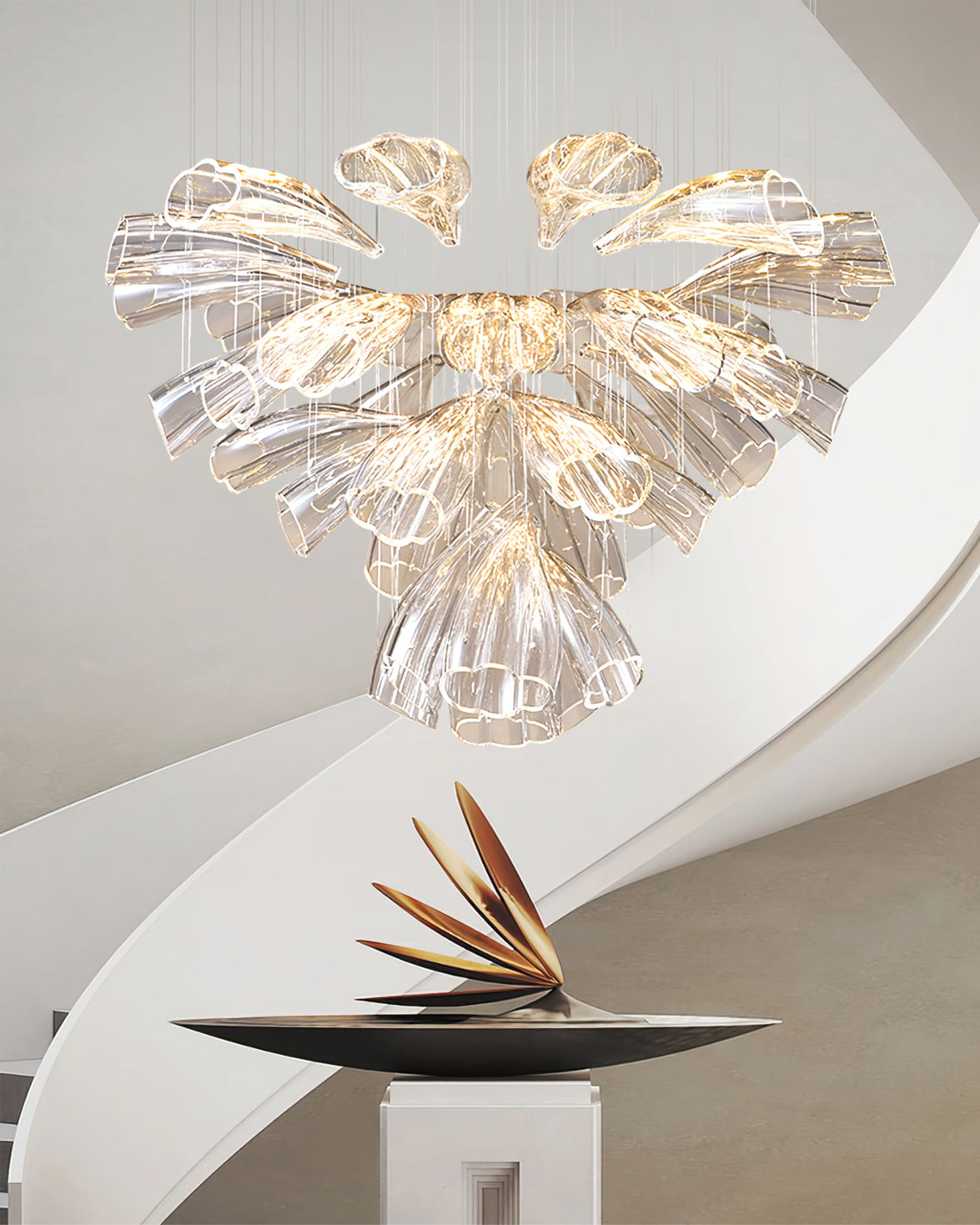 Glass Lotus Chandelier