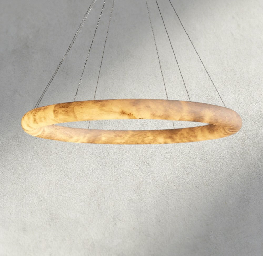 Halima Halo Alabaster Chandelier