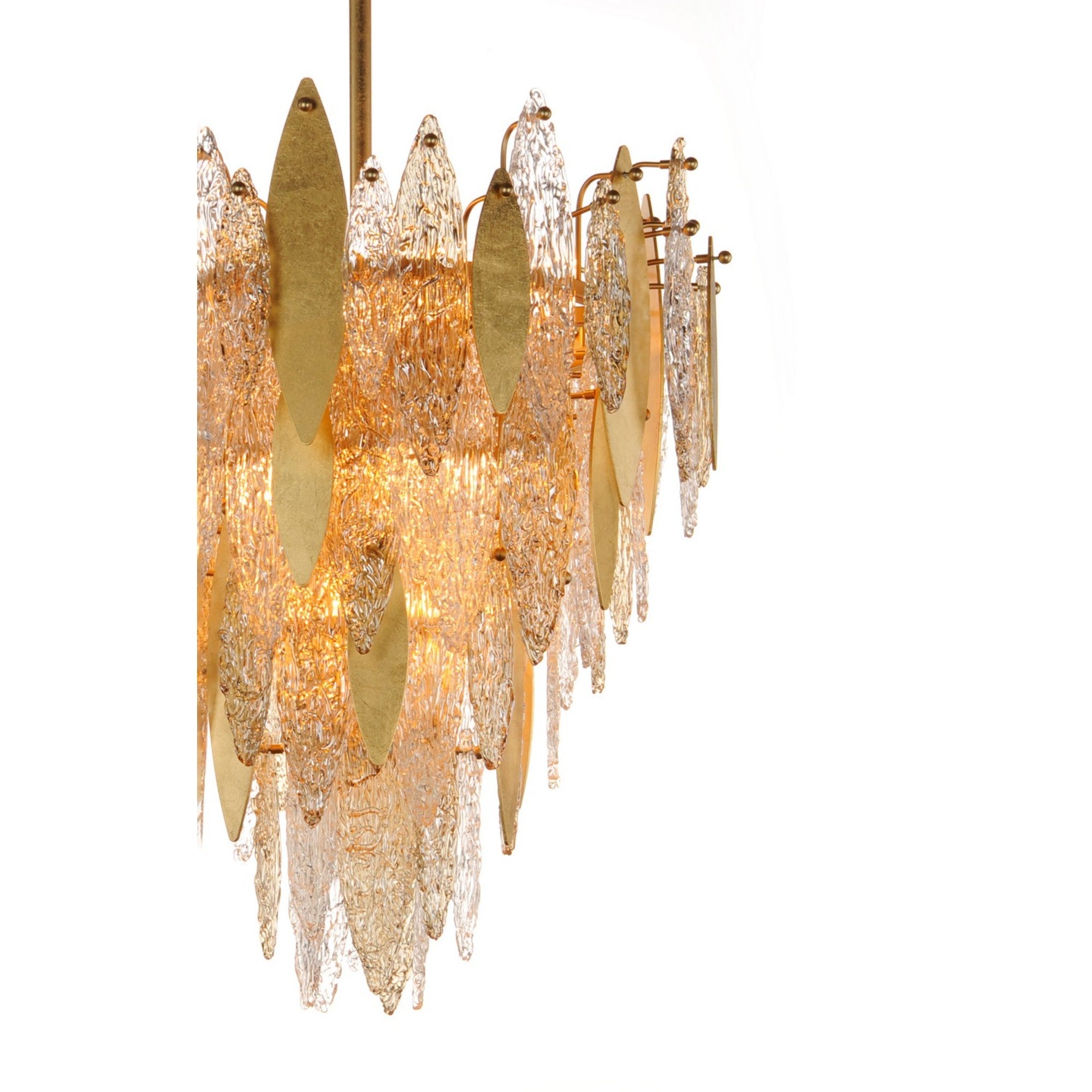 Majestic Gold Leaf 12-Light LED Chandelier, 24 Inch, Modern Lighting