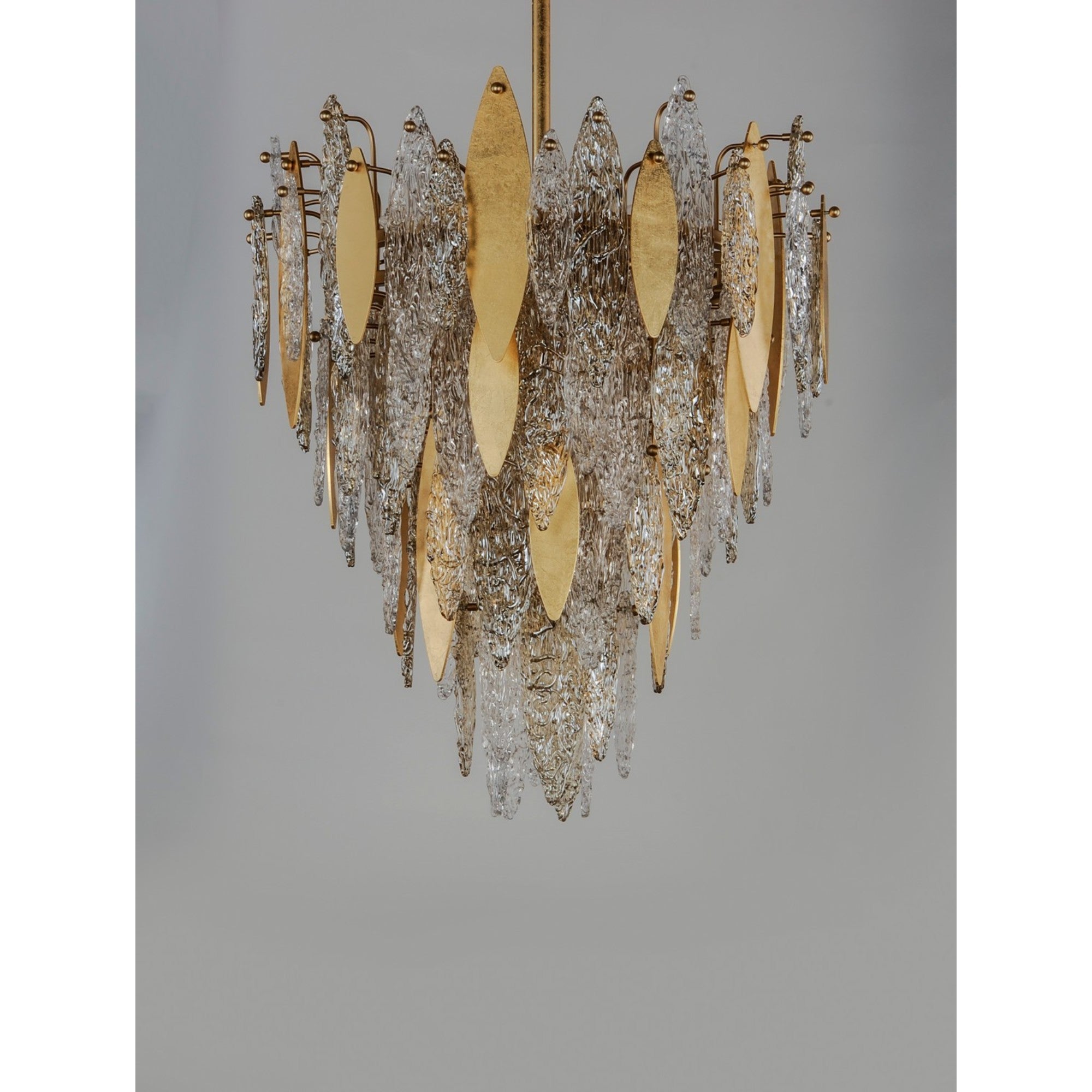 Majestic Gold Leaf 12-Light LED Chandelier, 24 Inch, Modern Lighting