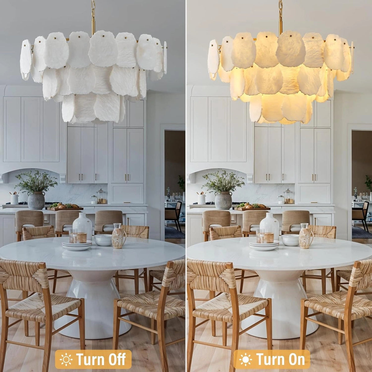 Layered Alabaster Round Chandelier