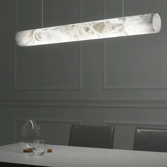 Modern Luxury Alabaster Linear Pendant Light, Kitchen Island Lighting