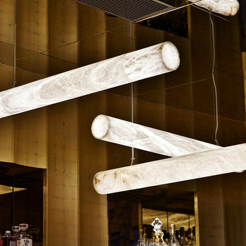 Modern Luxury Alabaster Linear Pendant Light, Kitchen Island Lighting