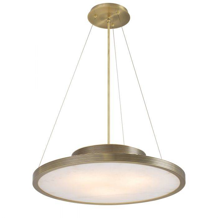 Modern Alabaster Chandelier, Brass