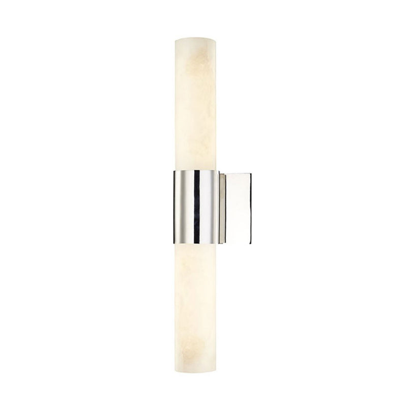 Lina Alabaster Wall Sconce – Modern Minimalist Brass & Black Light Fixture