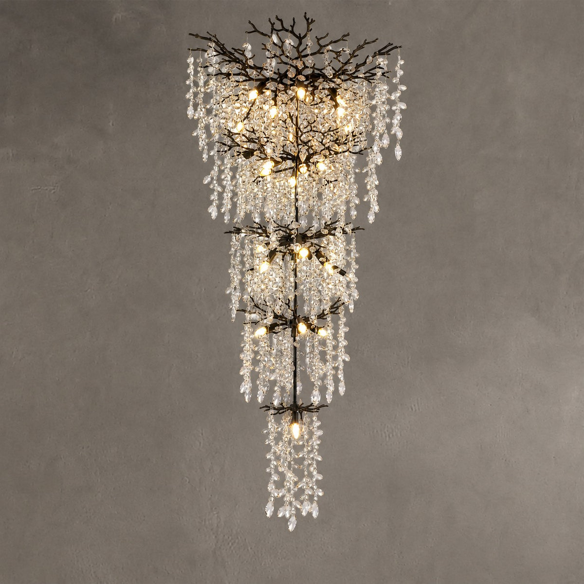 118" Cascading Crystal Tree Branch Chandelier