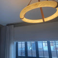 Modern Luxury Alabaster Chandelier, Halo Ring Chandelier