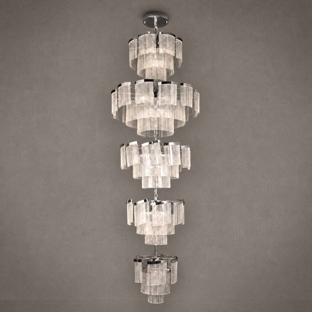 Prismata Crystal Modern Sculptural Ring Chandelier