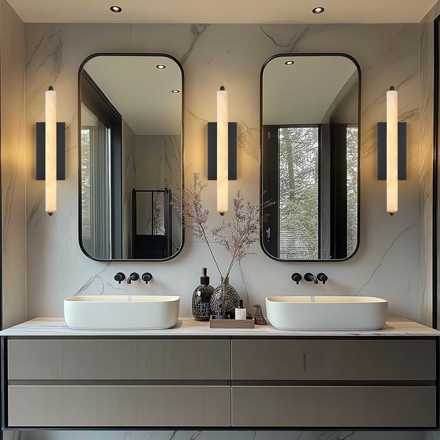 Elegant Alabaster Handcrafted Wall Sconce
