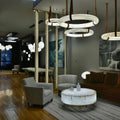 Modern Luxury Alabaster Chandelier, Halo Ring Chandelier