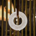 Modern Luxury Alabaster Chandelier, Halo Ring Chandelier